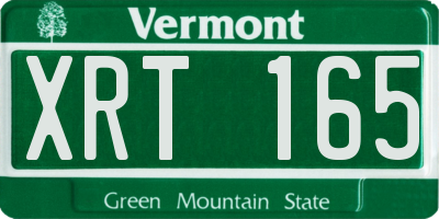 VT license plate XRT165