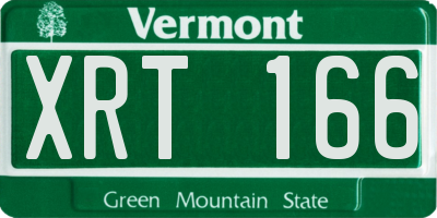 VT license plate XRT166