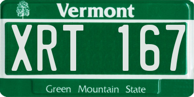 VT license plate XRT167