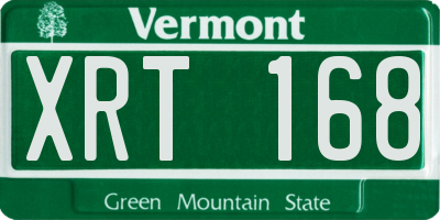 VT license plate XRT168