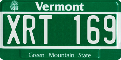 VT license plate XRT169