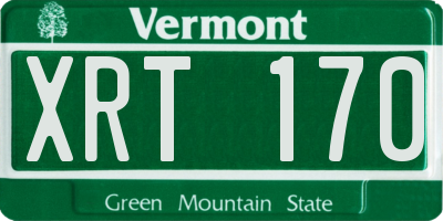 VT license plate XRT170