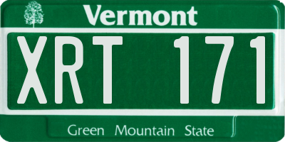 VT license plate XRT171