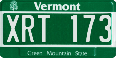 VT license plate XRT173