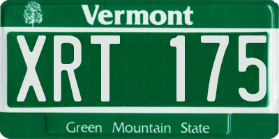 VT license plate XRT175