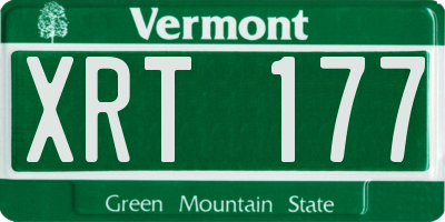 VT license plate XRT177