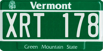 VT license plate XRT178