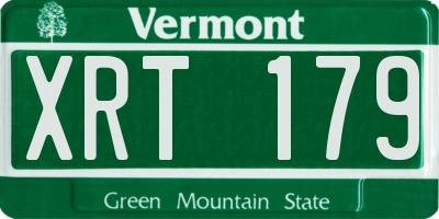 VT license plate XRT179