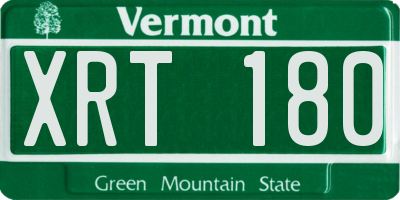 VT license plate XRT180