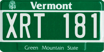 VT license plate XRT181