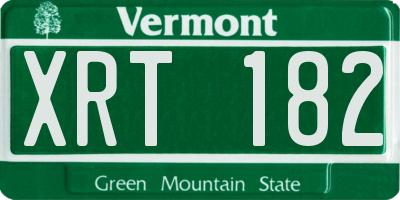 VT license plate XRT182