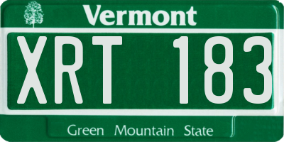 VT license plate XRT183