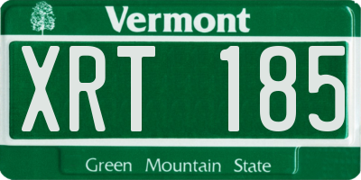 VT license plate XRT185