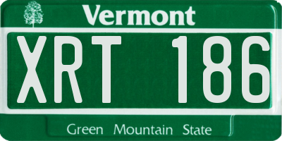 VT license plate XRT186