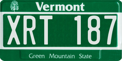 VT license plate XRT187