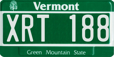 VT license plate XRT188