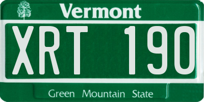 VT license plate XRT190