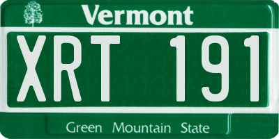 VT license plate XRT191