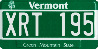 VT license plate XRT195