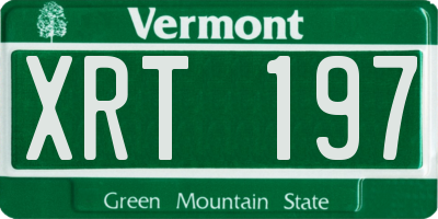 VT license plate XRT197