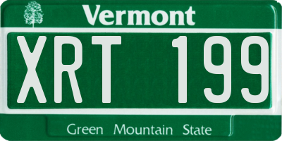 VT license plate XRT199