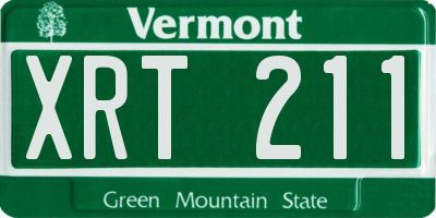 VT license plate XRT211