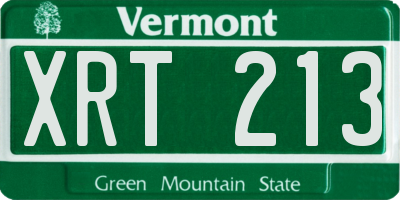 VT license plate XRT213
