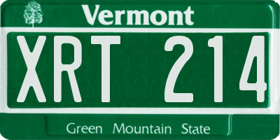VT license plate XRT214