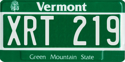 VT license plate XRT219