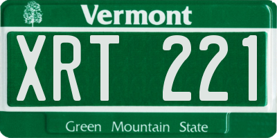 VT license plate XRT221