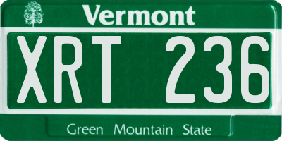 VT license plate XRT236