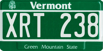 VT license plate XRT238