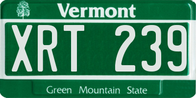 VT license plate XRT239