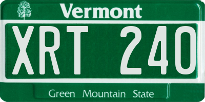 VT license plate XRT240