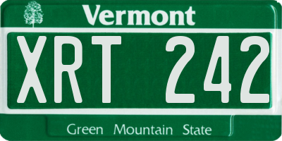 VT license plate XRT242