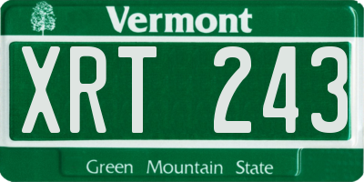 VT license plate XRT243