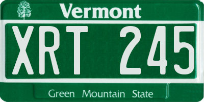 VT license plate XRT245