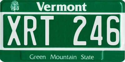 VT license plate XRT246