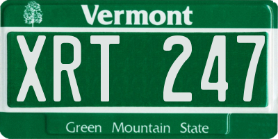 VT license plate XRT247