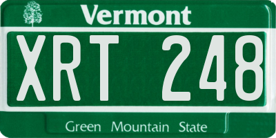 VT license plate XRT248