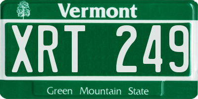 VT license plate XRT249