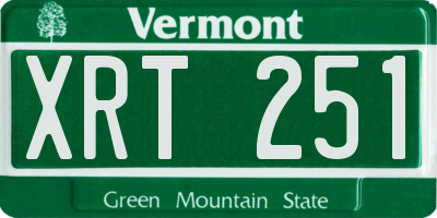 VT license plate XRT251