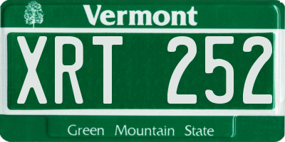 VT license plate XRT252