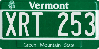 VT license plate XRT253