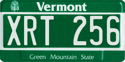 VT license plate XRT256