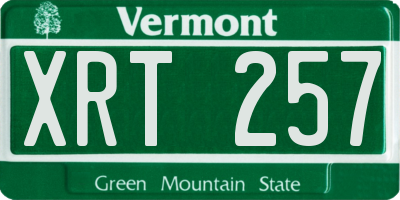 VT license plate XRT257