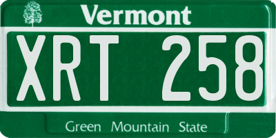 VT license plate XRT258