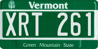 VT license plate XRT261