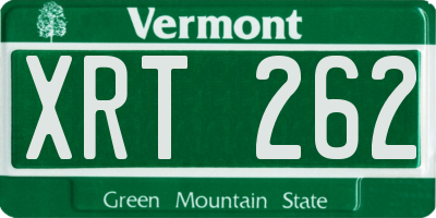 VT license plate XRT262