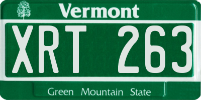 VT license plate XRT263